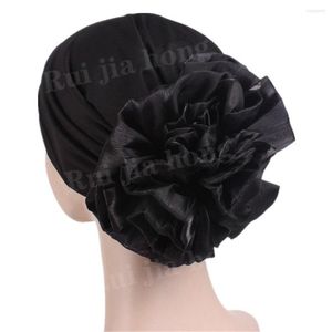 Ethnic Clothing Women's Big Flower Behind Elastic Bandana Beanie Scarf Muslim Under Hijab Full Inner Caps Hijabs For Cancer Patients