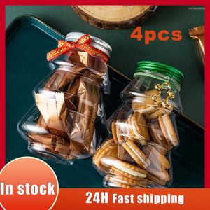 Storage Bottles 4pcs Modern Jar Christmas Tree Decorative Wedding Center Candy Jars Living Room Desktop Snack Organizer Home Decor