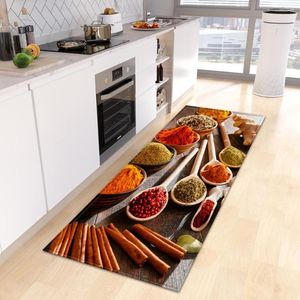 Carpets Spices Kitchen Carpet Non-slip Foot Mat Home Living Room Bedroom Entrance Doormat Bath Hallway Balcony Door Floor Decor Long Rug