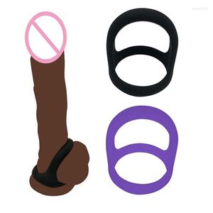 Cockrings Top Quality Male Silicone Penis Lock Cock Ring Ball Stretcher BDSM Bondage Erection Ejaculation Erotic Sex Toy For Man Cockring on Sale