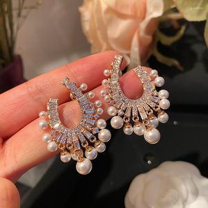 Brincos de Moda Moda Jóias Bride Crystal Pearl Tassel Tassel Vintage Classic Ethnic Geométrica Coroa Cúpica Cúbica Amigos Gift Presente