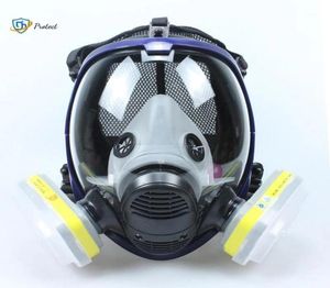 マスク6800 7 IN 1ガスマスクダストプルーフ呼吸器塗装農薬スプレー溶接用シリコンフルフェイスフィルター12983581