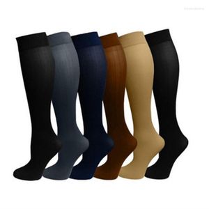 Men's Socks CH-535 Unisex Compression Nylon Varicose Vein Stocking Knee High Leg Support Women Men Pressure 1Pair