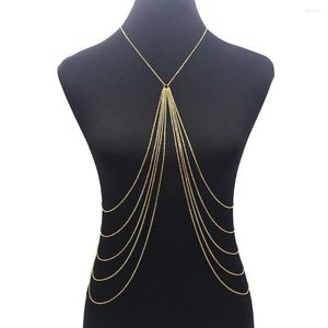 Ketten Lange Quaste Körperkette Sexy Strand Gold Silber Farbe Disco Party Zubehör BH Kreuz Schmuck für Frauen