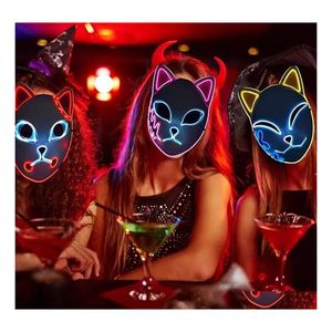 Party Masken Dämonentöter Tanjirou Maske Sabito Mascarilla Makomo Cosplay Masken Halloween Kostüm Mascaras Led FY7942 Drop Homefavor DHA9H