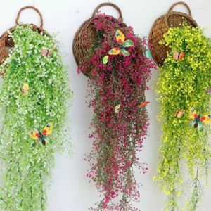 Decorative Flowers Artificial Fake Silk Vine Hanging Wisteria Garland Plant Arch Wedding Garden Living Room Decoration Shop Venue DIY Decor