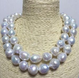 Chains Fashion Jewelry Single Strand High Luster 14-15mm Baroque South Sea White Pearl Necklace 38" 14K Gold Clasp