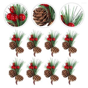 Dekorative Blumen, 24 Stück, Mini-Kiefer-Dekor, künstliche Kegel, DIY-Kranz, Requisiten für Weihnachtsbaum-Party