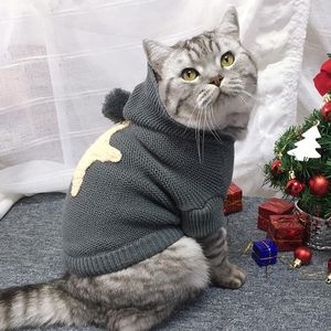 Dog Apparel Autumn And Winter Cat Sweater With Star Woolen Pet Clothes Hooded Clothing Sweaters For Small Dogs