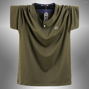 T-shirt da uomo 2022 Taglie forti di alta qualità M-6XL T-shirt da uomo alta e grande maniche corte Camicia oversize in cotone T-shirt grande da uomo Summer Fit