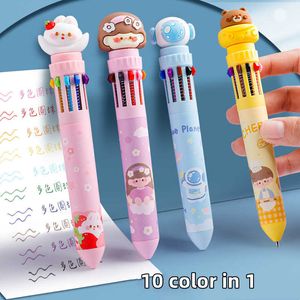 1st Cartoon 10 Color Ball Point Pen S￶t kaninost Bj￶rn Spot Liner Marker 0.5mm Stationery Office School A7245