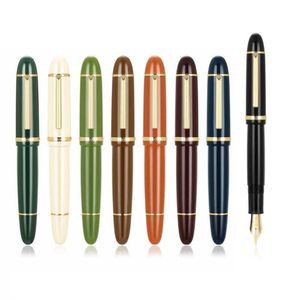 Jinhao X159 Série de acrílico Fountain Pen Gold Silver Clipe Iraurita Fine Nib para escrever Escola de Office A7107