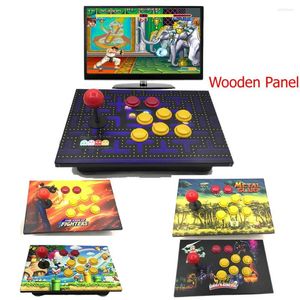 Spelkontroller RAC-J500S 8 knappar Arkad Joystick USB Wired Black Wood Panel f￶r PC