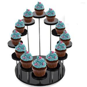 Bakeware Tools 12-Tray Acrylic Cupcake Display Stand Multifunction Round Dessert Storage Rack Jewelry Showcase Wedding Birthday Party Decor