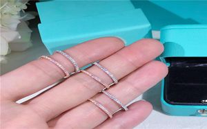 Fashion Real Solid 100 925 Sterling Silver Diamond Ring Solitaire Simple Round Thin Band Rings finger for Women Element jewelry5679469