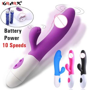 Vibrator G-Punkt-Dildo Kaninchen Vagina Anal Sexspielzeug für Frauen Erwachsene Dual Vibration Wasserdichter weiblicher Masturbator Klitoris-Massagegerät