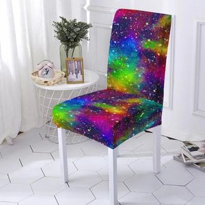 Chair Covers 3D Galaxy Collection Printed Spandex Stretch Dining Table Cover High Back Living Room Party Wedding Christmas Decoration