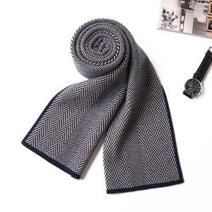 Scarves Mens Wool Blend Long Autumn & Winter Casual Stripes Knit Scarf Business