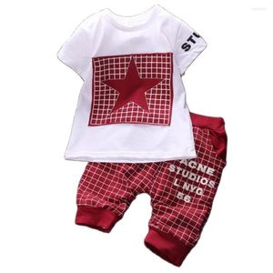 Kläder sätter baby pojke kläder 2022 sommar barn t-shirt byxor kostym set stjärna tryckt födda sportdräkter