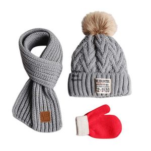 Lenços chapéus luvas de cachecol grãos triplos bt esportes bc31 Novos meninos e meninas inverno malha quente gorro lenço de glov lã seto