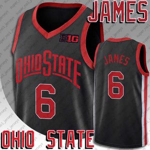 NCAA Ohio State Buckeyes LeBron 6 James Basketball Jersey Irish High School Space Jam 2 Tune Squad Anthracite Alternate Throwback 90s