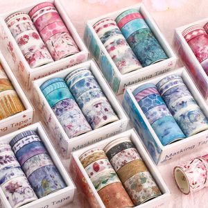 10pcs Forest and Sea Paper Washi Tape Set Flower Plant Fruit Adhesive Color Masking Tapes Album decoration Stickers A6404