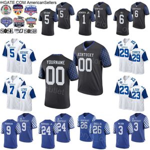 NCAA Kentucky Wildcats Futbol Koleji 13 JJ Weaver Jersey 5 DeAndre Square 80 Brenden Bates 29 Lavell Wright 6 Dane Key 9 Tayvion Robinson hepsi dikişli