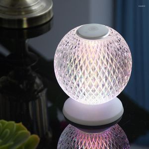 Table Lamps Lamp Diamond Ball USB Night Light Christmas Kids Gift Desk Bedroom Bedside Bar Crystal Lighting Fixtures