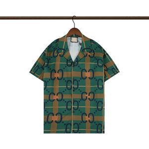 2023 nuove camicie firmate pantaloncini da spiaggia moda uomo lettera stampa camicia da bowling camicia casual da uomo manica corta Hawaii vestito T-shirt business M-3XL