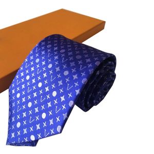 Designer di lusso Lettera da uomo 100% Cravatta di seta Cravatta nero blu Aldult Jacquard Party Wedding Business Woven Design Hawaii Cravatte