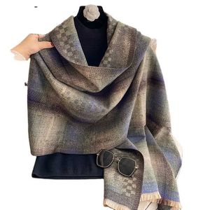 Sciarpe Cappello Guanti Set Sciarpa 2022 Corea del Sud INS Ragazze Versatile Caldo Cashmere Fine Flow Suu Autunno Inverno Vintage Plaid