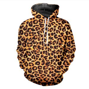 Ganzmodische 3D-Print Leopard Funnard Hoodies Männer Streetwear Casual Harajuku Sweatshirts Hip Hop Hooded Pullover GDG01168g