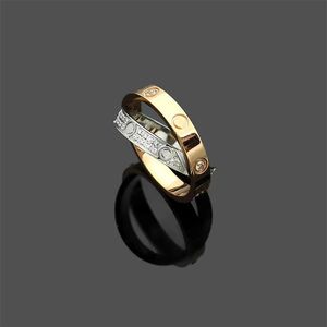 Brand New Cross Crystal Love Ring Fashion Couple Rings For Men And Women High Quality 316L Titanium Designer Rings Jewelry Gifts3180
