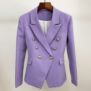 Ternos femininos femininos Blazer duplo Blazer Purple 2022 Outono e inverno Jaqueta de temperamento de alta qualidade