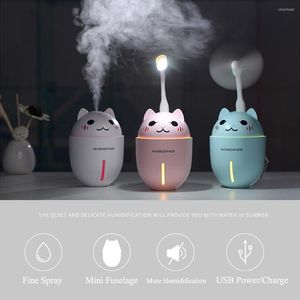 Night Lights Mini Air Ultrasonic Humidifier Light USB Fan Lamp 3 In 1 Essential Oil Mist Maker LED Lamps Bedroom Decoration Kid Gift