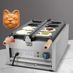 Gıda İşleme Ekipmanı 3000W Elektrikli Waffle Maker Köpek Yavru Yavru Kurabiye Makinesi Taiyaki Makinesi Ticari 4pcs