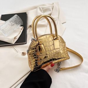 Evening Bags Gold Silver Shell Clutch Bag Designer Crocodile Pattern Shoulder For Women Party Wedding Handbag Purse Crossbody