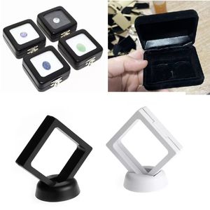 Black blue Velvet Cufflink Box Best gift jewelry box for Cufflinks Plastic Suspended Floating Display Case