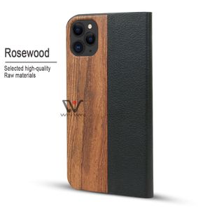 Роскошная кожаная роскошная деревянная деревянная телефонная крышка телефона.