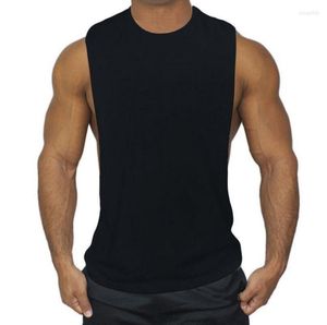 Canotte da uomo Canottiere da uomo per bodybuilding muscolare da uomo Abbigliamento da palestra Soild O-Collo in cotone Canottiere sportive senza maniche