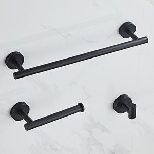 Set di accessori per il bagno Hardware per il bagno Gancio per accappatoio Portasciugamani Portasciugamani Set di accessori per porta carta velina in acciaio inossidabile nero