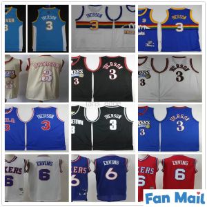 Mens Retro Vintage Classic 2000 2001 Georgetown Hoyas Allen 3 Iverson Jersey Julius 6 Erving NCAA College Ben 25 Simmons baskettr￶jor