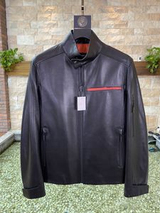 PRA Mens Real Leather Jacket Outwear Designer Luxo Presente Pais do Dia da Jaqueta de Prendimento Menina Tom Brown Cloth Lamb Skin