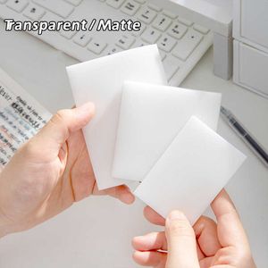 1pcs Transparent Memo Pad 50 Sheets PET Matte Style Sticky Notes Self Adhesive Diary Planner Stickers School A7211