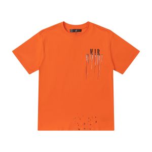2023 Fashion Designer Paint Drip Print magliette Uomo Donna Casual Streetwear T-shirt Girocollo Cotone Nero Bianco Arancione T-shirt taglia europea S-XL