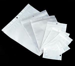 Clear and white pearl Plastic Bags Poly OPP packing zipper Zip lock Retail Packages PVC bag for Case