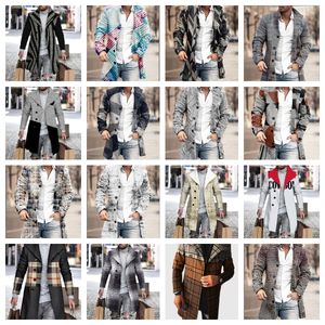 Tasarımcı Erkekler Yün Trençkot Kürk Kürk Moda Kış Moda Kış Moda Uzun Kalın Fit Palto Ceket Parka Erkek Giyim Artı Boyut 4xl