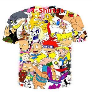 New Fashion Cartoon Characters 90s T-Shirts Men Fashion Clothing 3D Print Men Women Harajuku Style Streetwear Tops EL043225z