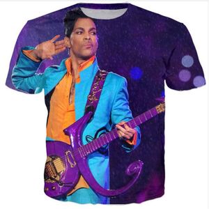 Whole-Newest Fashion Mens Womens Summer Style Prince Purple Rain Funny 3D Print Casual T-Shirt DXR002752542