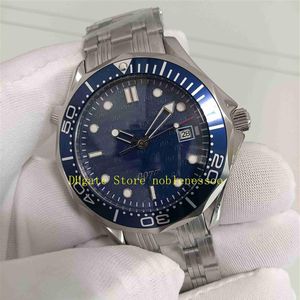 Real Po In Original Box Mens Automatic Watches Men Blue Dial 007 Rostfritt st￥l Armband Limited Edition Professional Asia 281221R